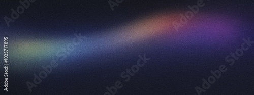 A curved arc of light with a gradient blending from lime to violet, noise texture effect