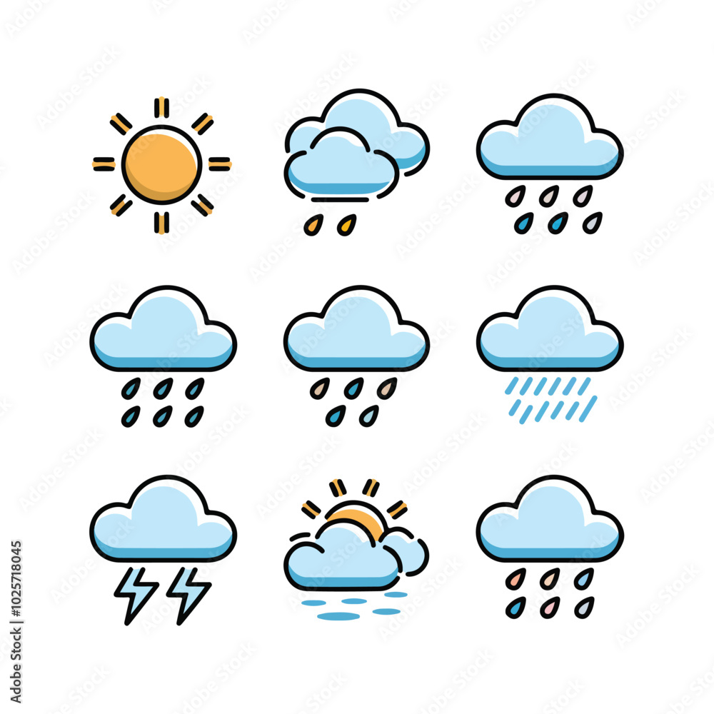 Obraz premium weather, icon,