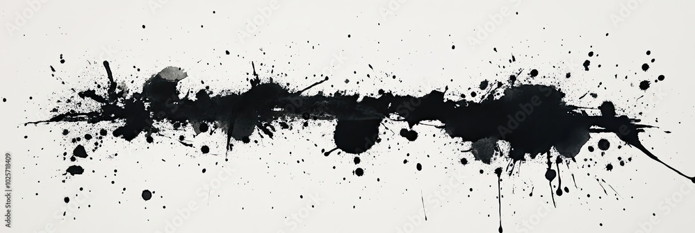 Naklejka premium Ink stain texture with natural bleed effects, showing rich, dark spots against light background