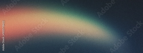 A curved arc of light with a gradient blending from pastel coral to emerald green, noise texture effect