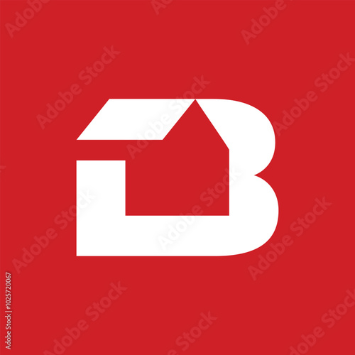 Real estate letter B logo design template