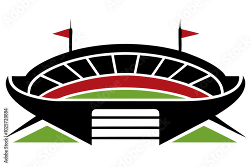 Sports Stadium vector | vector silhouette illustration on white background