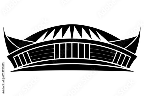 Sports Stadium vector | vector silhouette illustration on white background