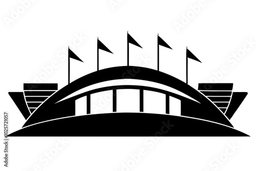 Sports Stadium vector | vector silhouette illustration on white background