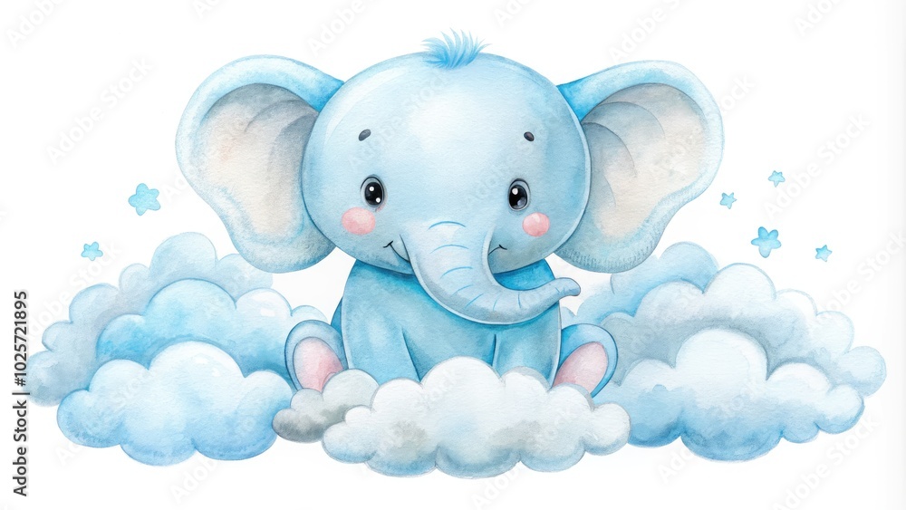 Charming blue elephant and cloud design for a baby boy's nursery decor. Create a cozy atmosphere with this delightful card, full of whimsy and charm. Charming blue elephant and cloud design for a baby boy's nursery decor. Create a cozy atmosphere with this delightful card, full of whimsy and charm.