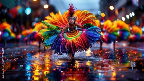 Urban Street Performances, vibrant colors, dynamic scenes, street setting, photography