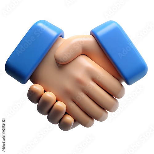 handshake 3d render icons in cartoon plastic style minimal isolated on transparent white background, clipping path photo