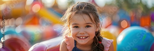 Little girl playing at the playground. AI.