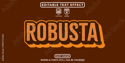 Editable graphic text effect robusta style