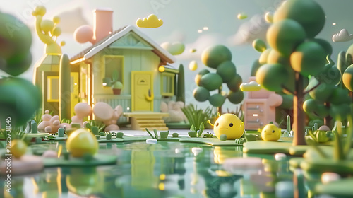 3d cartoon background