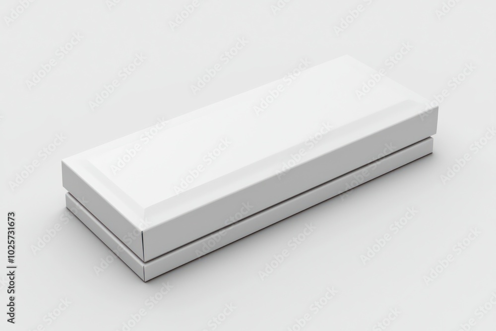 White box with a sliding cover in 3D, ideal for modern packaging solutions, displayed isolated. White box with a sliding cover in 3D, ideal for modern packaging solutions, displayed isolated.