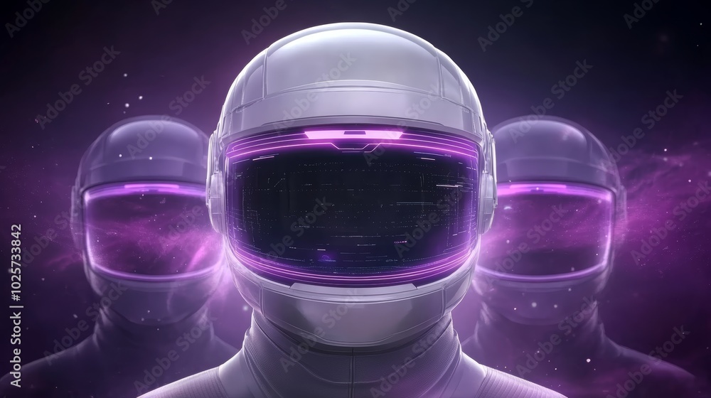 custom made wallpaper toronto digitalFuturistic Astronauts in Space Suits with Holographic Displays