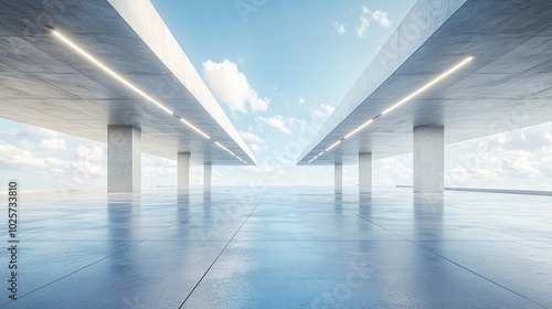 Empty luxury space of an office with city views