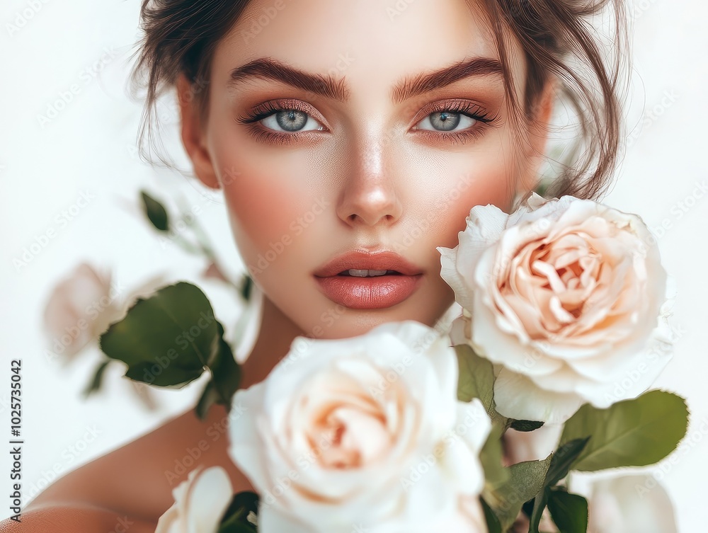 portrait of a person with a rose portrait of a person with a rose