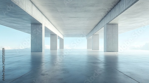 Empty luxury space of an office with city views