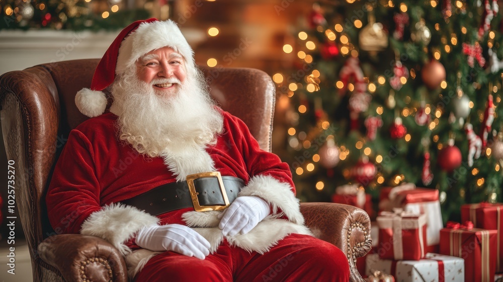 The Joyful Santa in Chair The Joyful Santa in Chair