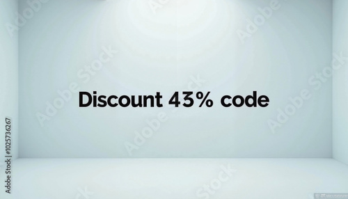 Discount 43% code on white background