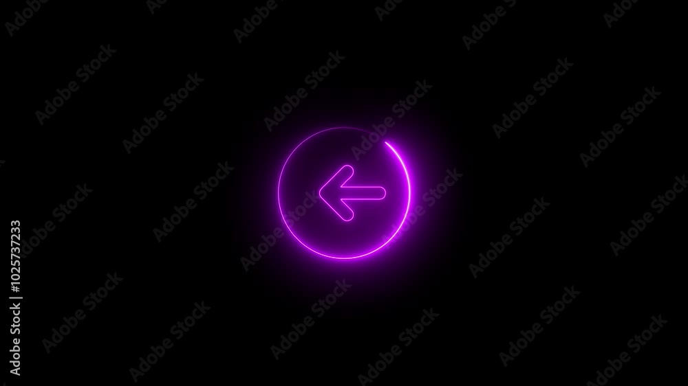 Directional arrow icon animation within neon circle on isolated black background. Abstract directional swipe arrow or pointer icon animation background 4k Directional arrow icon animation within neon circle on isolated black background. Abstract directional swipe arrow or pointer icon animation background 4k