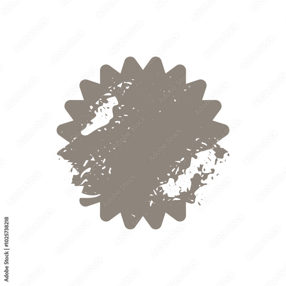 Vector gray grunge shape starburst icon, sunburst shabby badge sale. Design element Empty tag stamp price