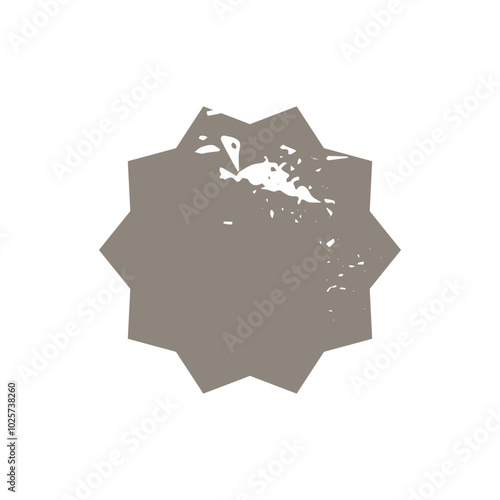 Grunge starburst, shabby sunburst vector price tag, shape label. Empty, beige price flash for promotion, marketing, sales concept