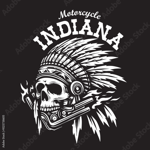 Vintage illustration of indiana skull head