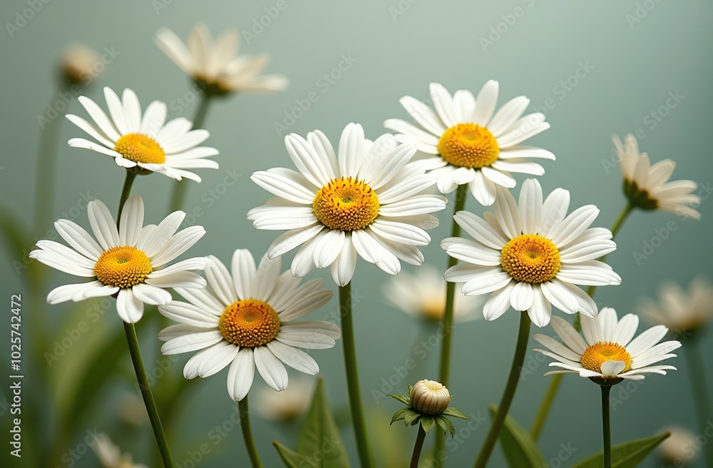Fototapeta premium Chamomile daisy flowers. Floral composition