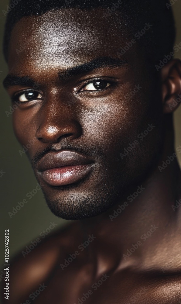 Close-up portrait of a young black man. Close-up portrait of a young black man.
