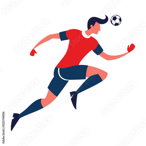 Soccer Player Silhouette Going for a Header – Bold and Dynamic Athletic Pose