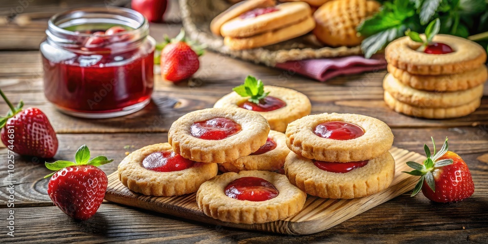 Savor delightful butter cookies with luscious strawberry jam filling. These irresistible treats are perfect for every occasion, bringing sweetness and joy to any gathering. Savor delightful butter cookies with luscious strawberry jam filling. These irresistible treats are perfect for every occasion, bringing sweetness and joy to any gathering.