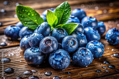 Savor fresh blueberries against a charming rustic wood backdrop. These wholesome berries are perfect for enhancing your healthâ€”indulge in their natural goodness!