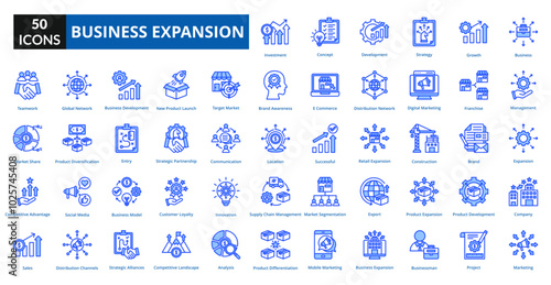 business expansion icon collection set

