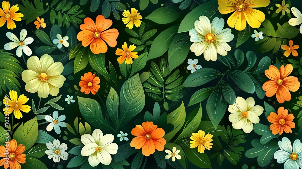 Green flower art background vector. Natural hand drawn pattern design with floral. Simple contemporary style illustrated Design for fabric, print, cover, banner, wallpaper Green flower art background vector. Natural hand drawn pattern design with floral. Simple contemporary style illustrated Design for fabric, print, cover, banner, wallpaper