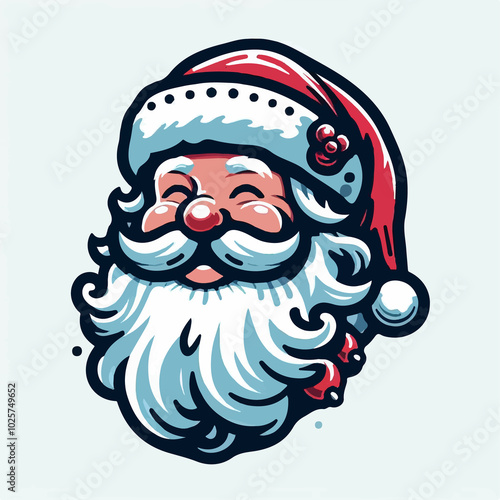 Santa Claus Portrait on white Background Illustration social media avatar still life