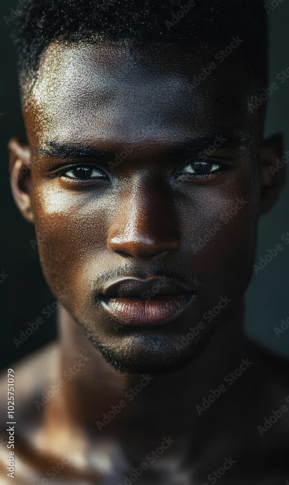 Close-up portrait of a man with a serious expression. Close-up portrait of a man with a serious expression.