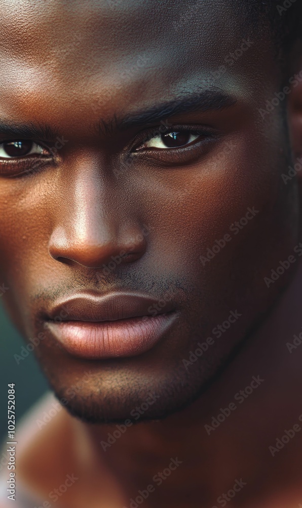 Close-up of a man's face. Close-up of a man's face.