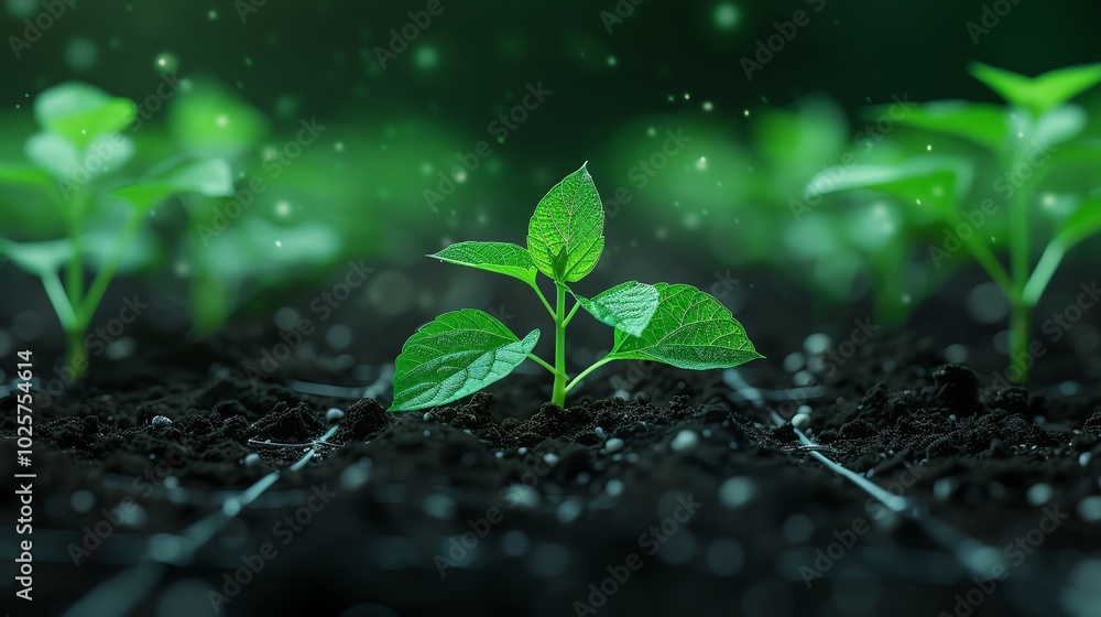 Abstract devices integrated with growing vines, technology, imagination Abstract devices integrated with growing vines, technology, imagination