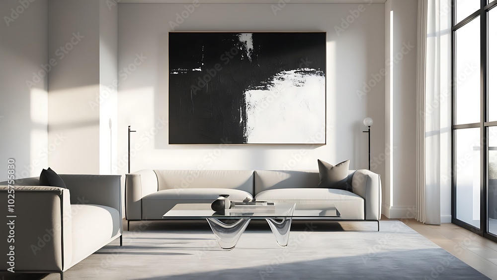 interior with frame mock up on wall with minimalist furniture chair plan interior with frame mock up on wall with minimalist furniture chair plan