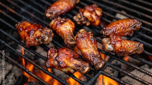 Wallpaper Mural Grilled chicken wings, smoky flavor, charred texture, barbecue sauce, outdoor cooking Torontodigital.ca