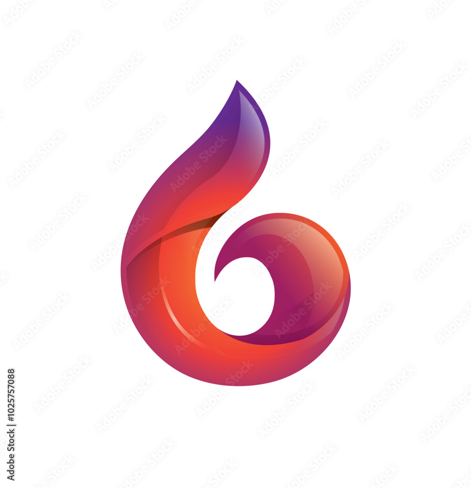 Fototapeta premium Letter G Flame Logo Vector Modern Abstract Fire Symbol Illustration 