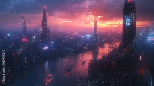 Landscape of office town in Tokyo, Japan