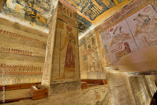 Tomb of Rameses V and VI (KV9) in Valley of the Kings, Luxor, Egypt photo