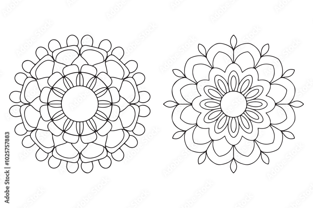 Geometric Mandala Silhouette in Black Vector Art Geometric Mandala Silhouette in Black Vector Art