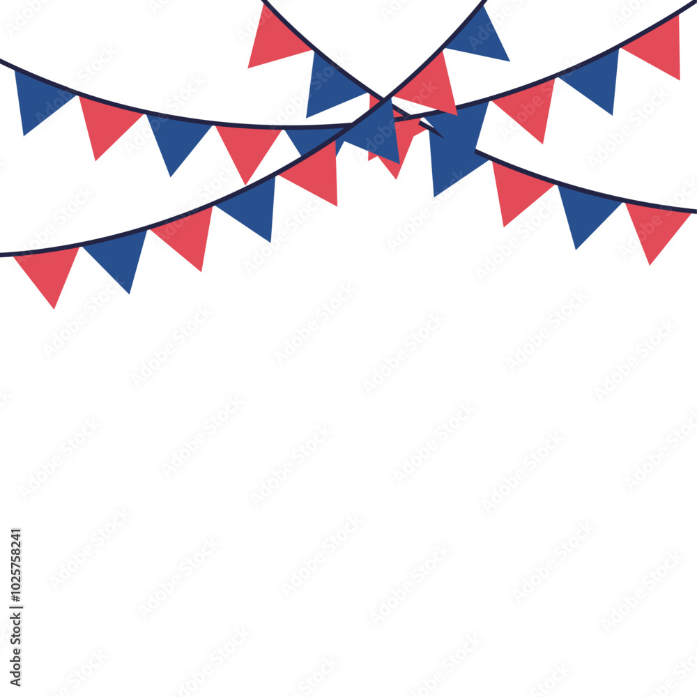 Obraz premium Flags USA for decoration. Festive decorations. Vector illustration.