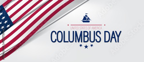 Cheerful Columbus Day scene with the American flag and a sailboat, representing adventure and national pride Free Download Cheerful Columbus Day scene with the American flag and a sailboat, representing adventure and national pride - GFXLoad