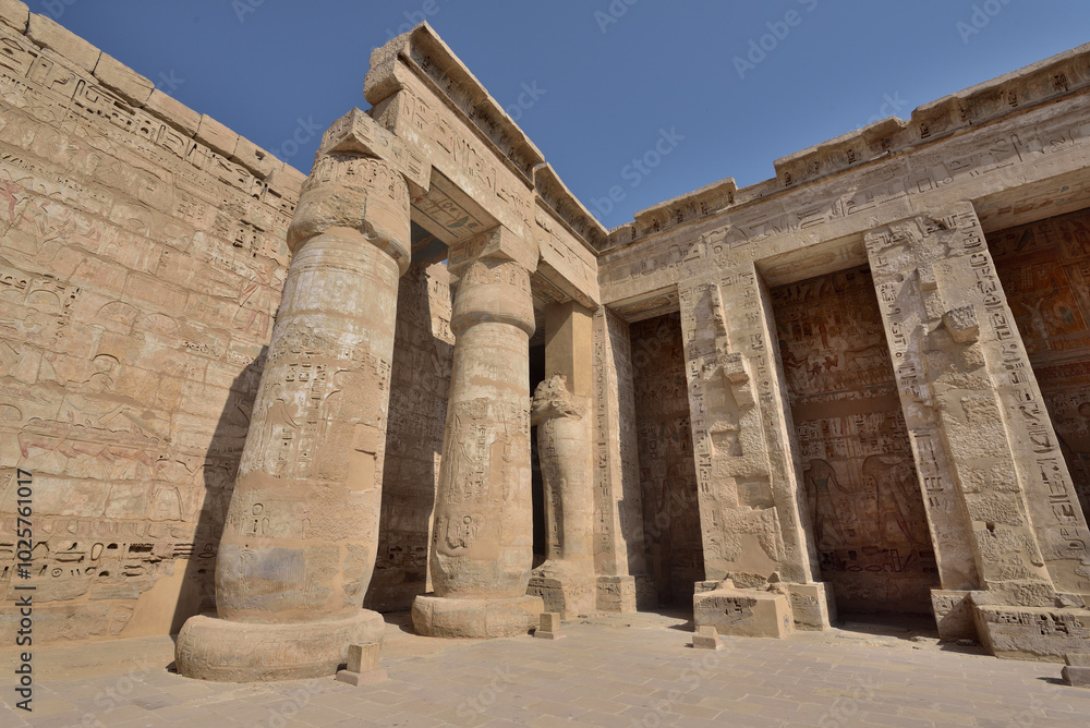 Medinet Habu is the most famous landmark in Luxor, Egypt Medinet Habu is the most famous landmark in Luxor, Egypt