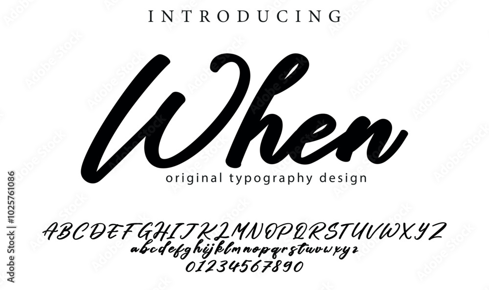 When Font Stylish brush painted an uppercase vector letters, alphabet, typeface When Font Stylish brush painted an uppercase vector letters, alphabet, typeface