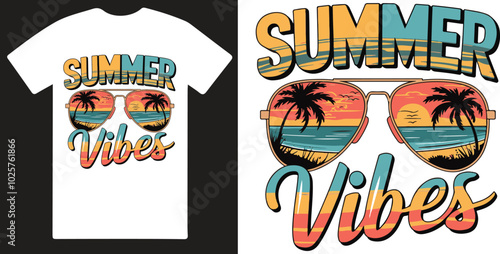 Summer vibes a unique T shirt design vector .