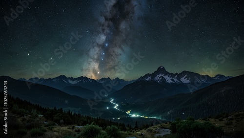 Mountains Under the Stars: Stunning Astrophotography of Nature's Vastness photo