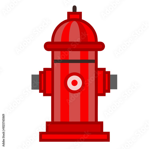 Classic Red Fire Hydrant Illustration 