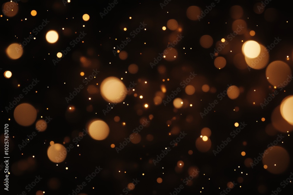 Warm golden bokeh lights on dark background